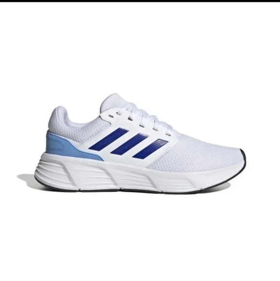 NIB Adidas Galaxy 6 Men's Running Shoes Size 10 White Blue Three Stripes - Picture 5 of 7